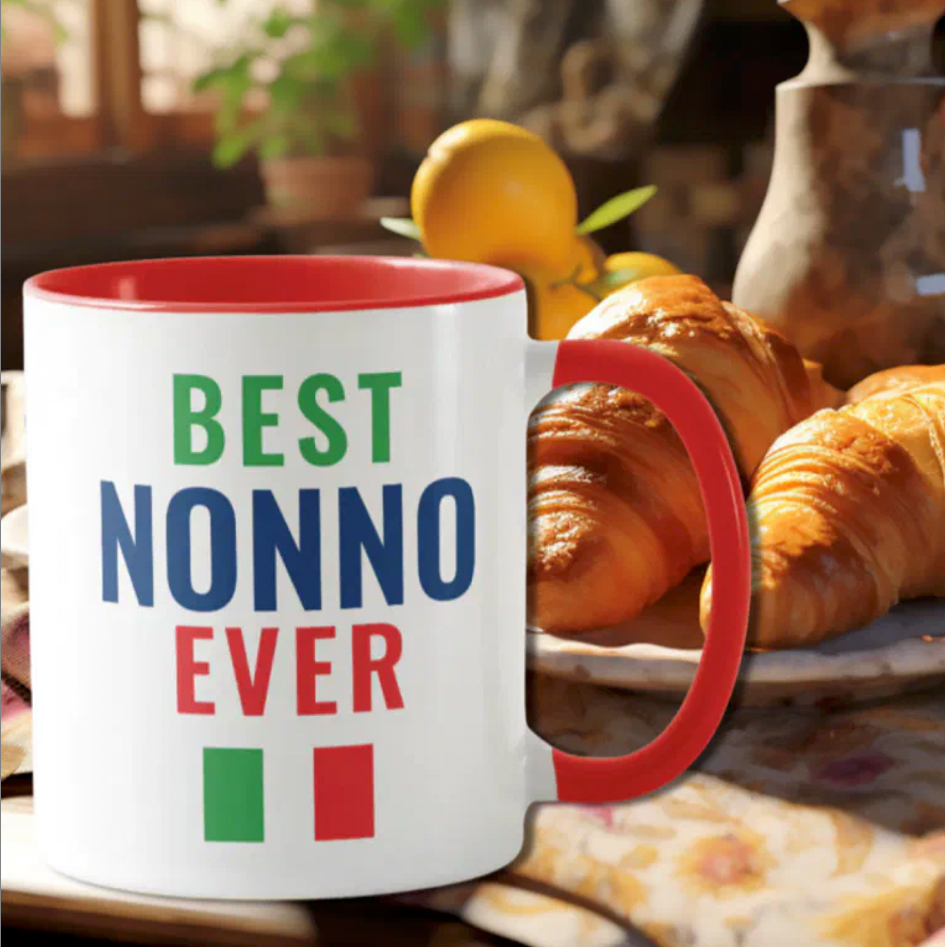 Mug with 'Best Nonno Ever'and Italian flag heritage gift for grandfather, gift for him, Christmas gift, gift for dad.