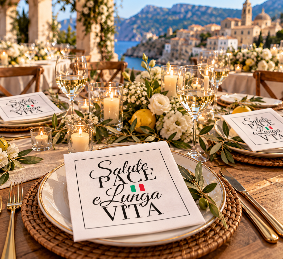 Salute, Pace e Lunga Vita | Italian Heritage Napkins