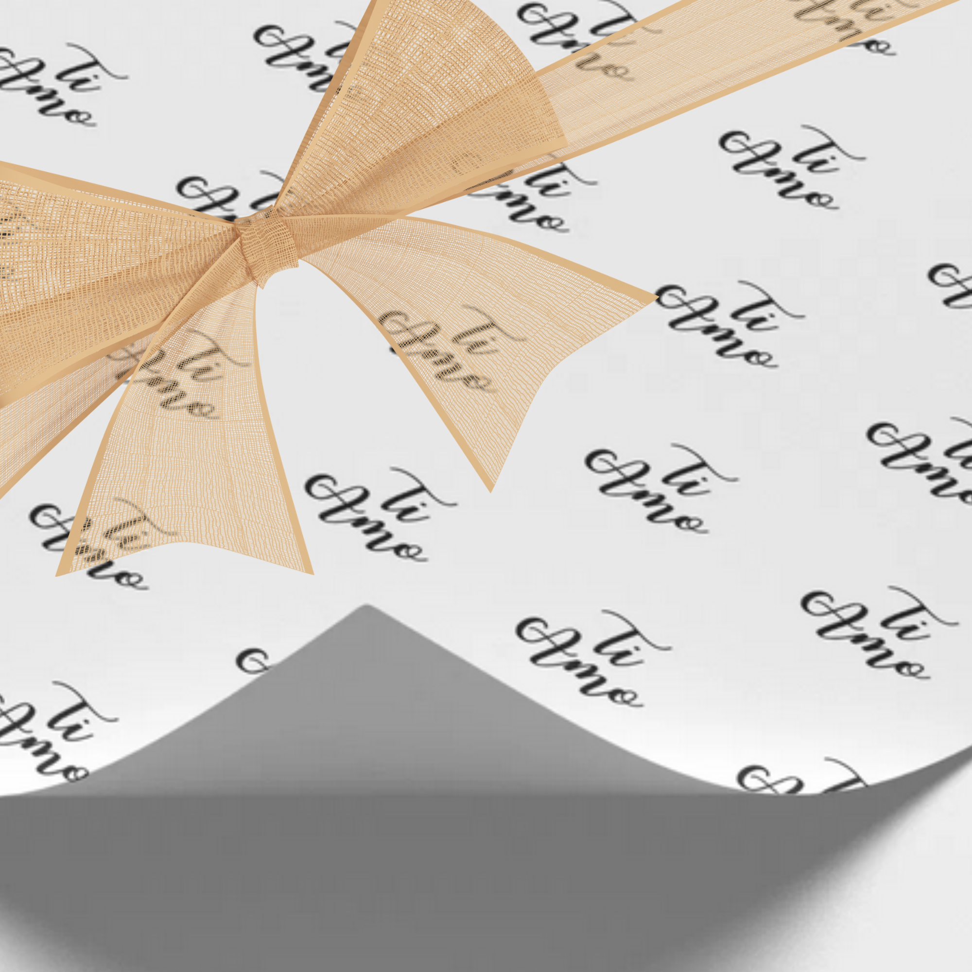 hite gift wrapping paper with Ti Amo (I love you) in black script repeated pattern. Italian heritage gift wrap, Italy pride wrapping paper, Italian celebration gift wrap, Italian wedding wrap, baby shower wrapping paper, bridal shower wrapping paper, Italian party supplies, Italian American gift wrap, romantic Italian gift wrap.