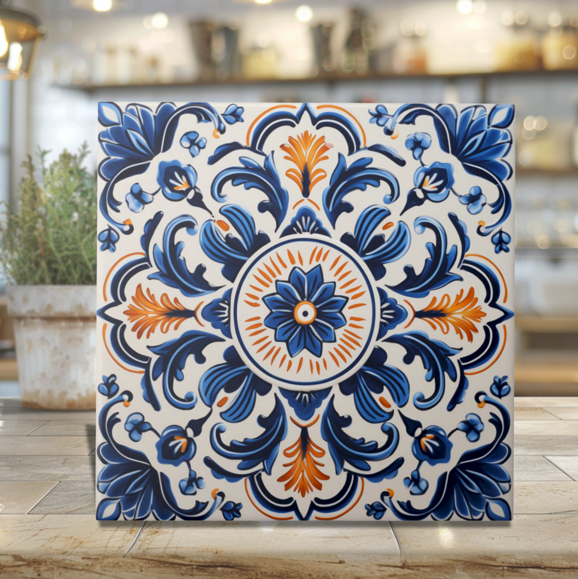 Mediterranean Pottery Style Tile