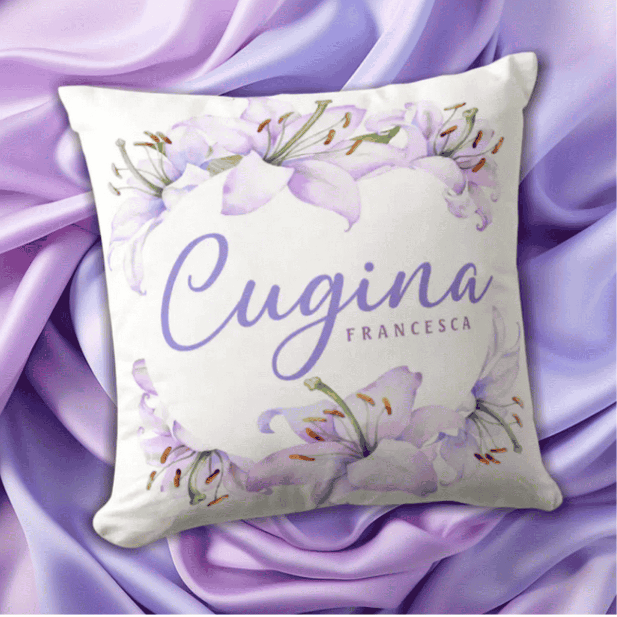 Cugina Lilies - Gift for Cousin Throw Pillow