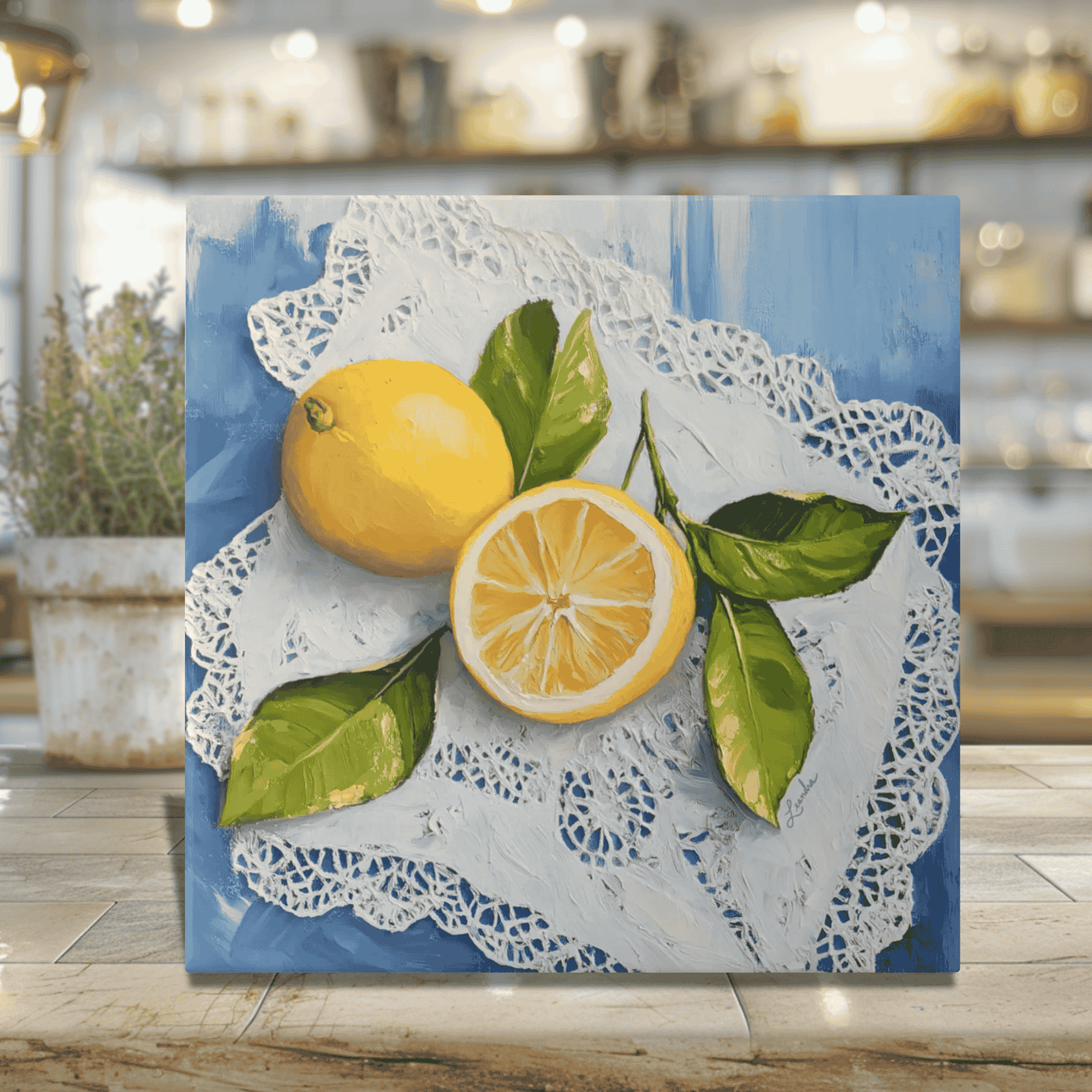 Nonna's Italian Lace and Lemons Tile
