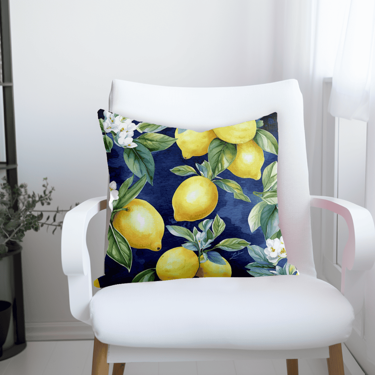 Sicilian Lemons Pillow – Italian Heritage, Mediterranean Citrus Design