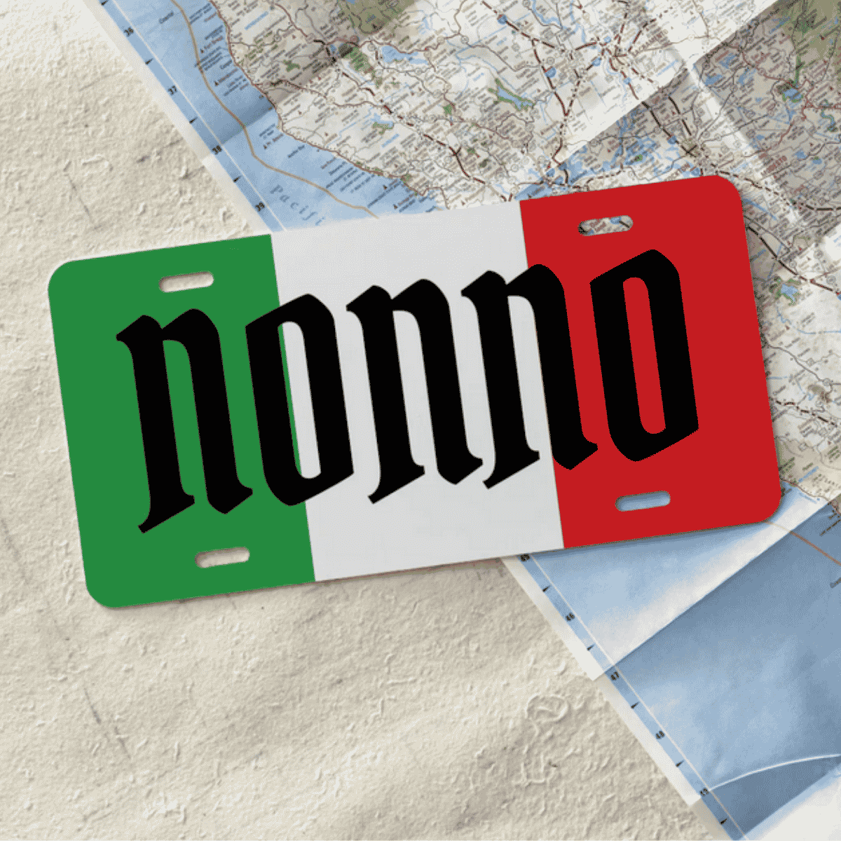 Nonno Italian Flag License Plate