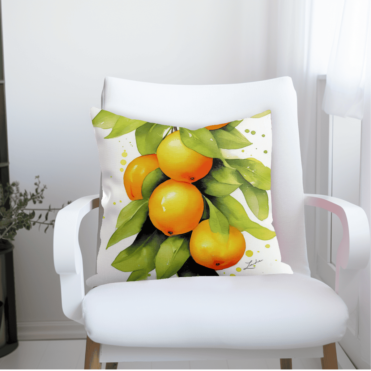 Sicilian Orange Trees decorative pillow for Italian heritage decor