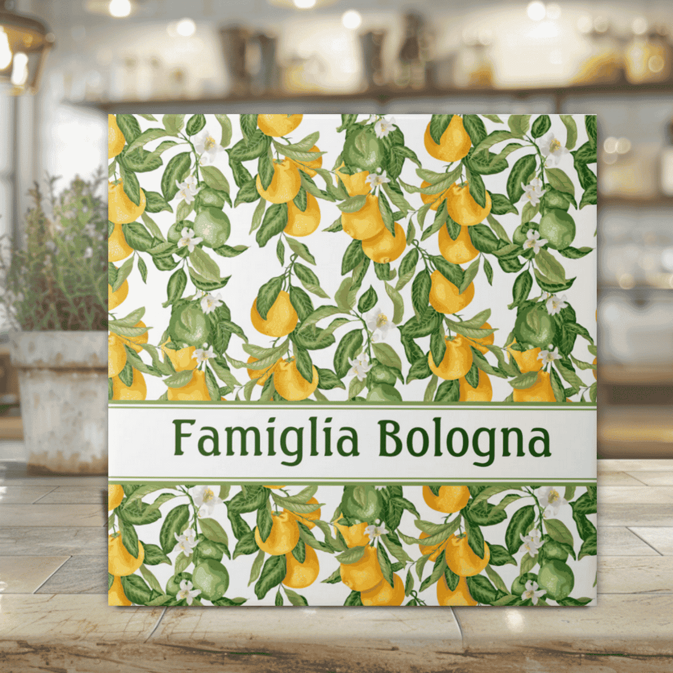 Personalized Lemon Pattern Tile