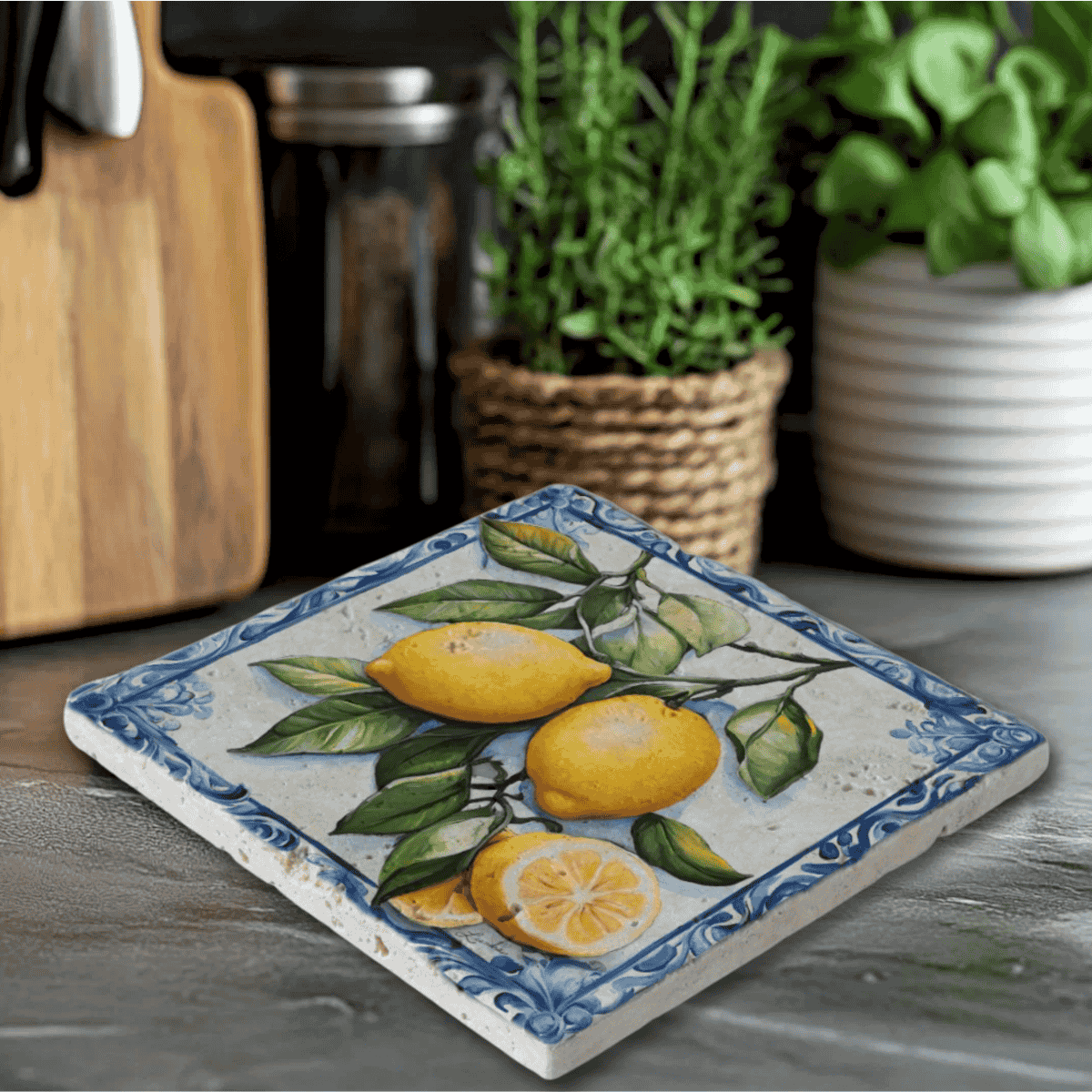 Vintage Lemon Trivet Mediterranean Style