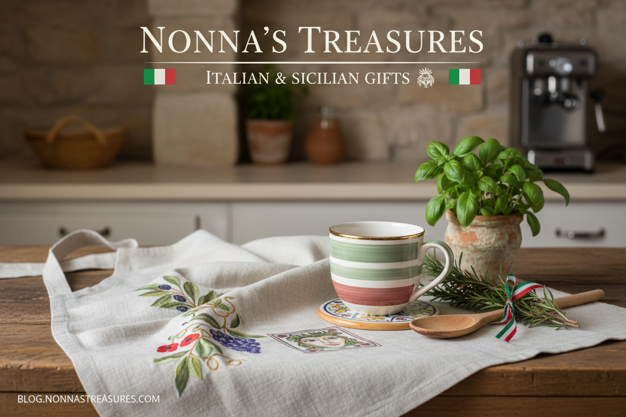 Warm lifestyle image of an Italian nonna surrounded by family, celebrating heritage and love — cover for heartfelt gifts for nonna gift guide