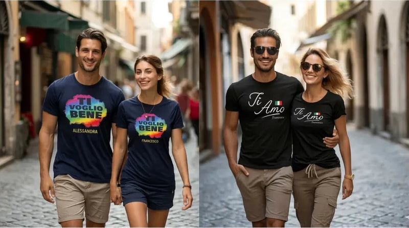 Italian Wedding Couples T Shirts Matching & Personalized