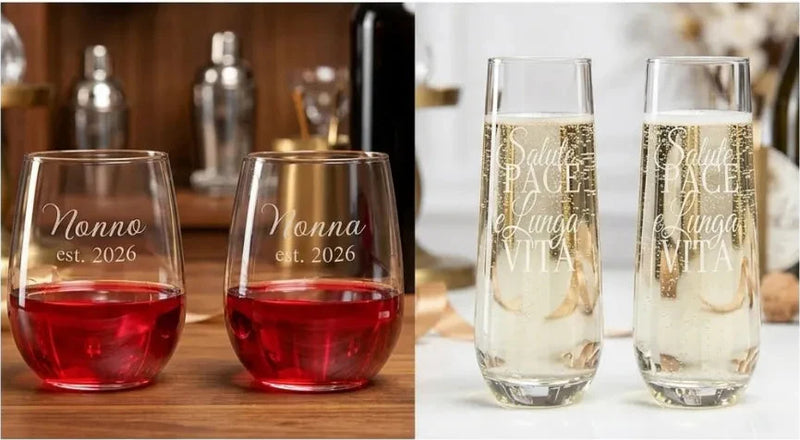 Italian Etched Glassware Collection