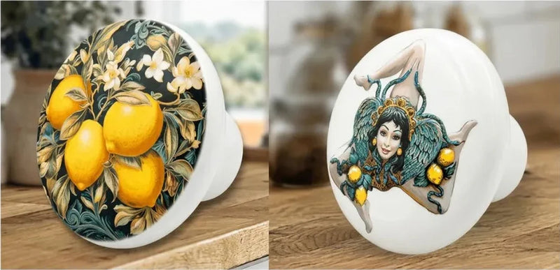 Italian & Sicilian Ceramic Knobs Mediterranean Kitchen
