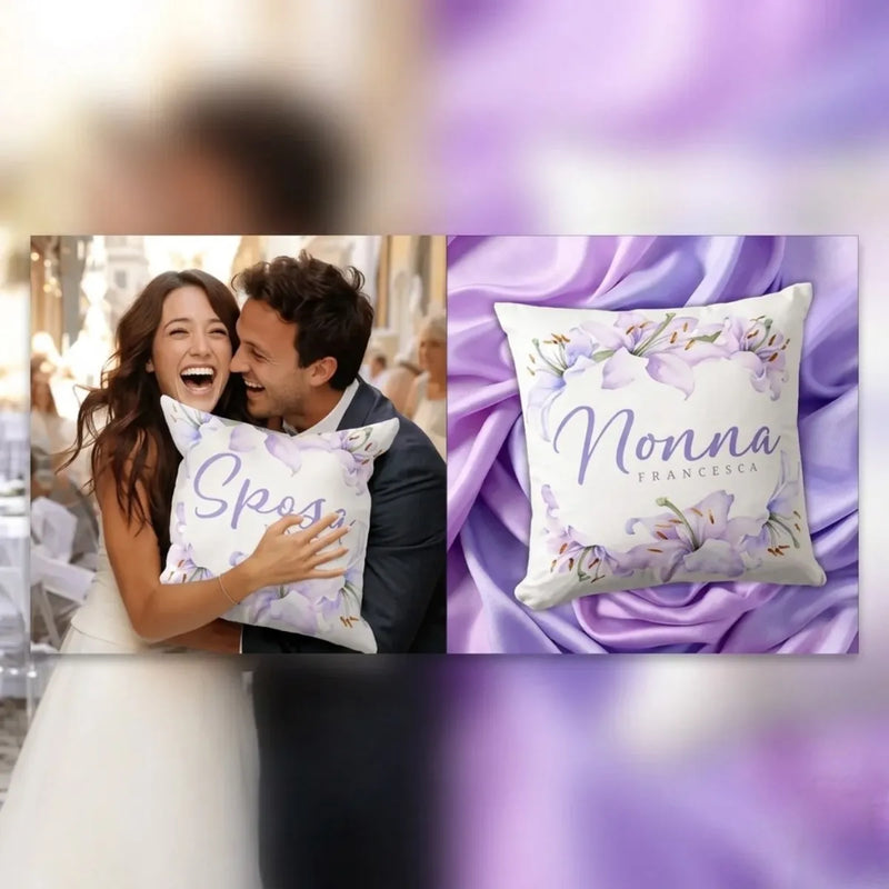 "La Famiglia Italiana" Floral Title Bridal Pillows