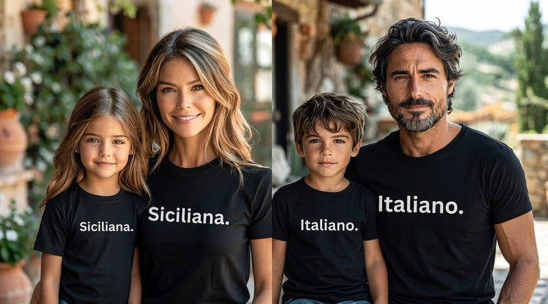 Mini & Me Matching Tees | Italiano, Italiana, Siciliano & Siciliana Heritage Shirts