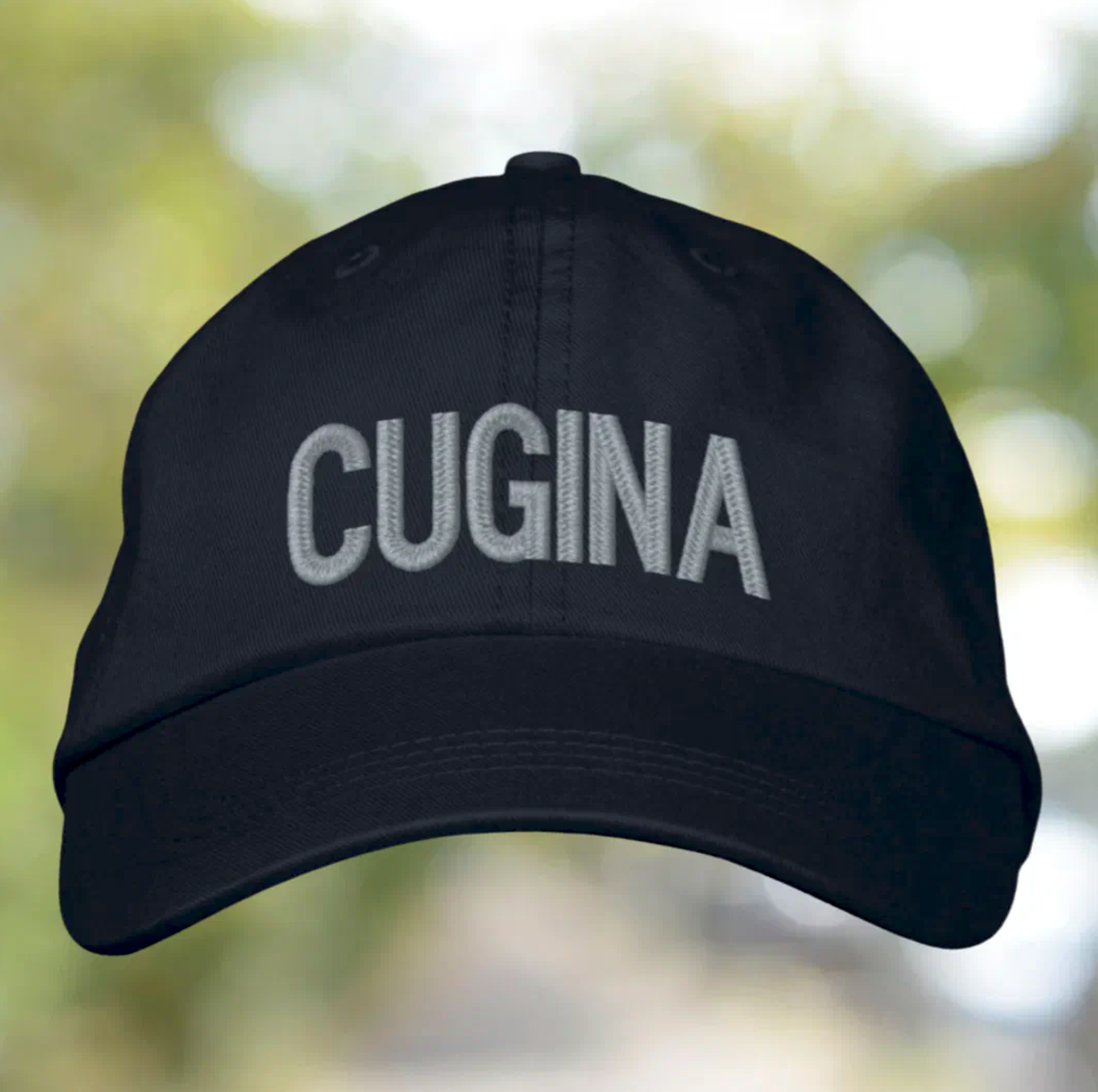 Cugina embroidered cap Italian heritage gift for female cousin.