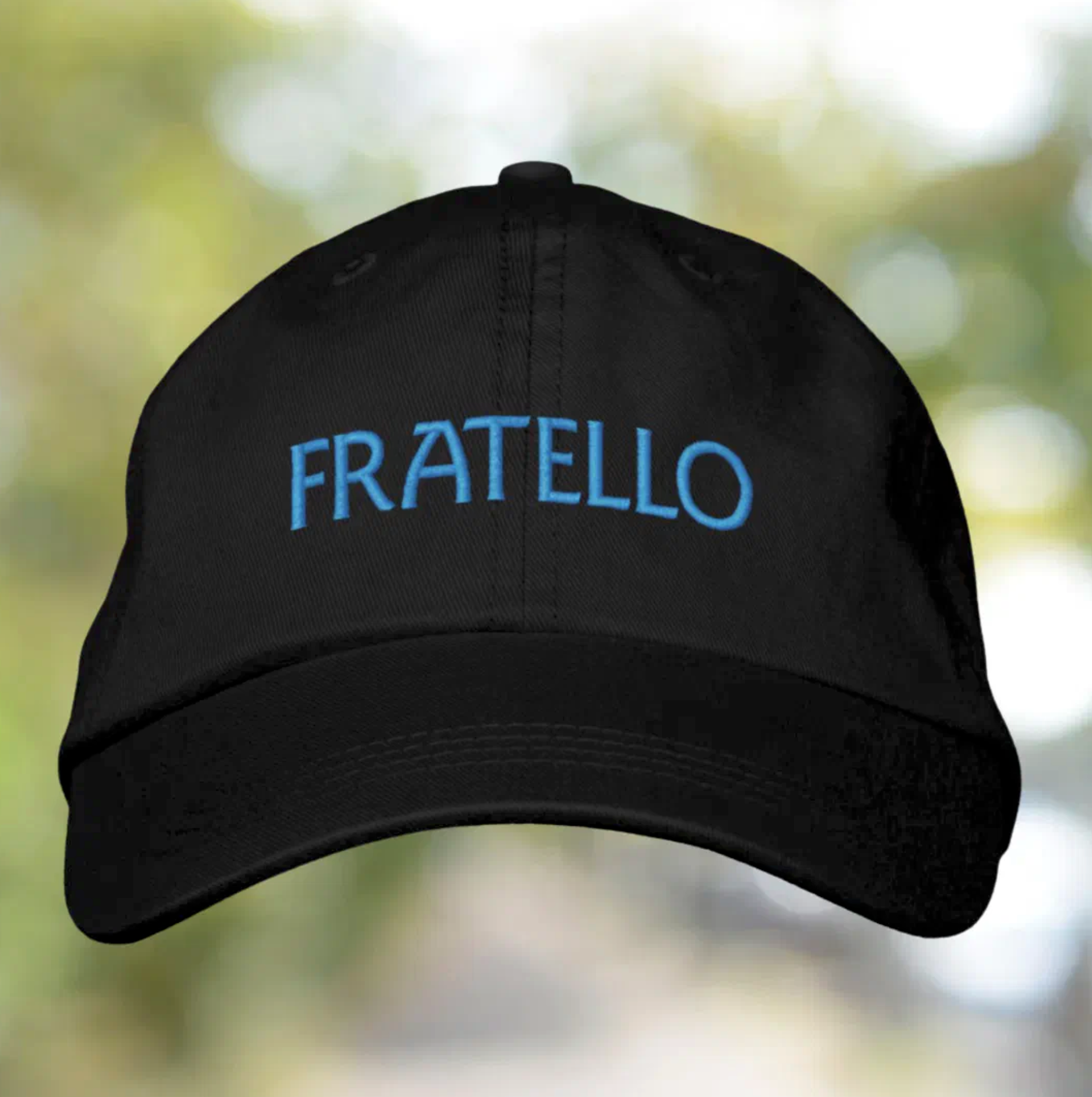 Embroidered cap with 'Fratello' (Brother). Italian heritage accessory, gift for him, gift for brother, custom headwear, family gift, birthday gift, Christmas gift, and personalized cap for Italian brother pride. 