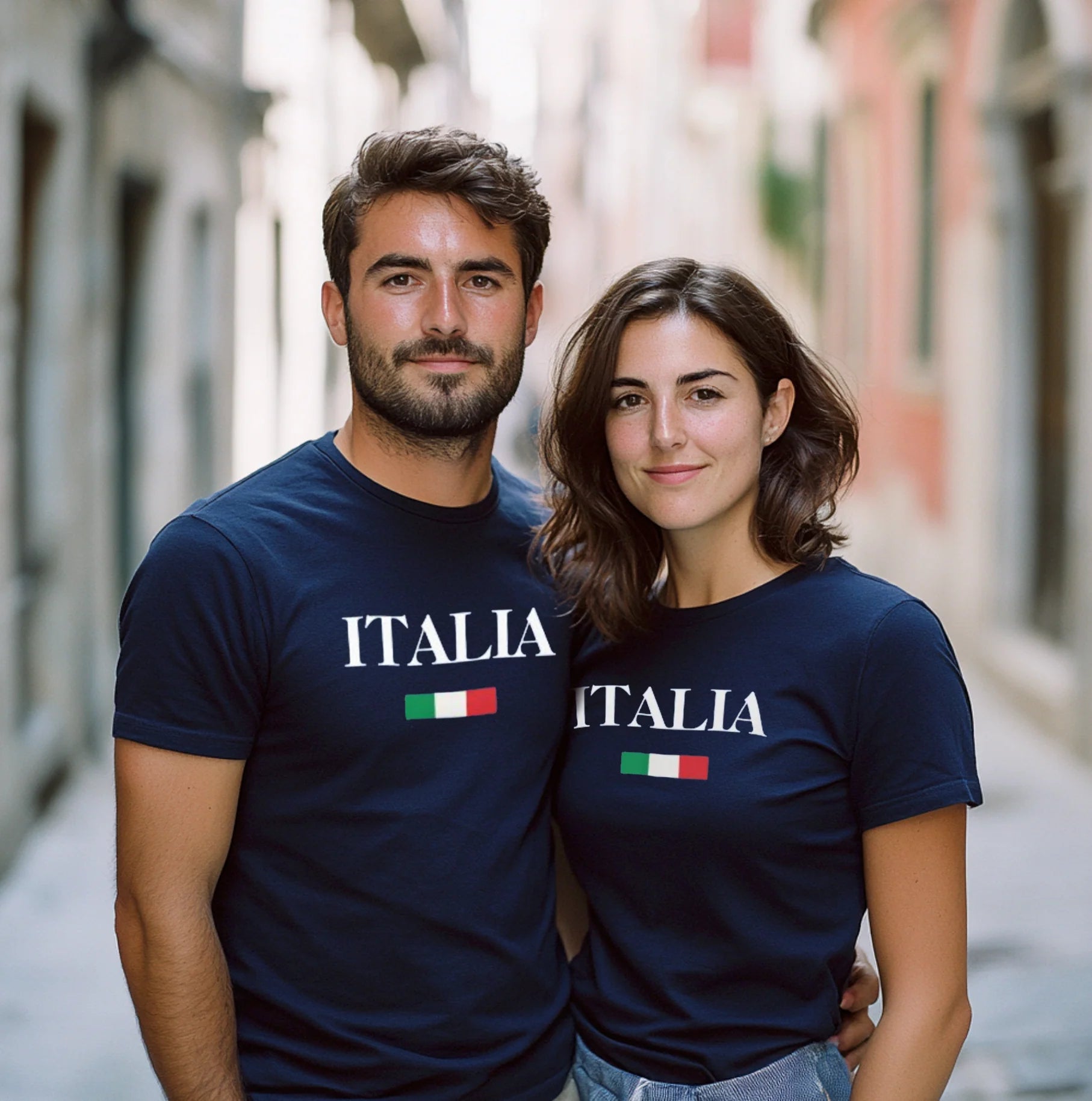 Navy Italia T-shirts; gift for him and gift for her. Italian heritage tees.