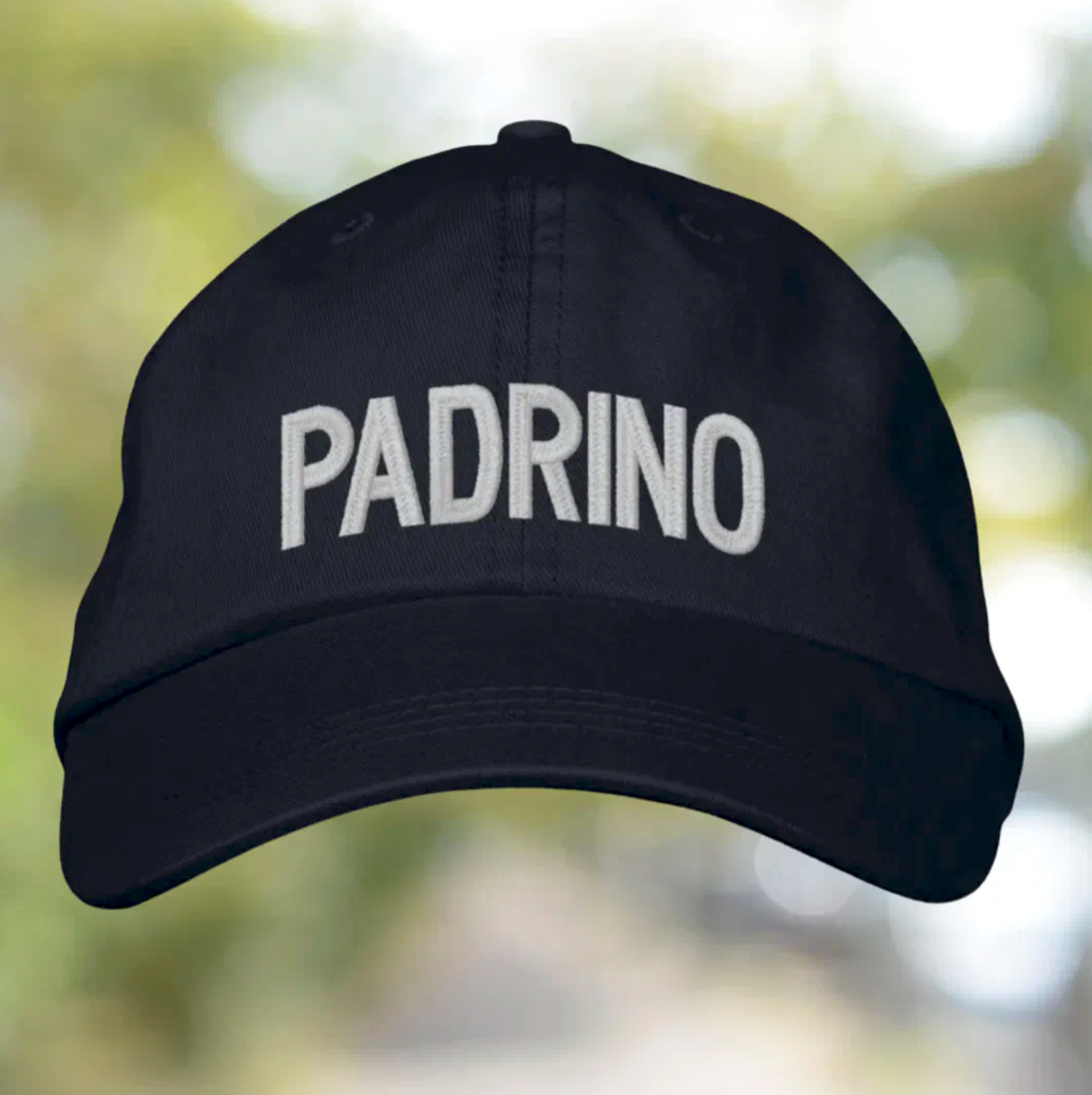 Embroidered cap with 'Padrino' (Godfather). Italian heritage accessory, gift for him, gift for godfather, custom headwear, baptism gift, birthday gift, Christmas gift, and personalized cap for Italian godfather pride. 