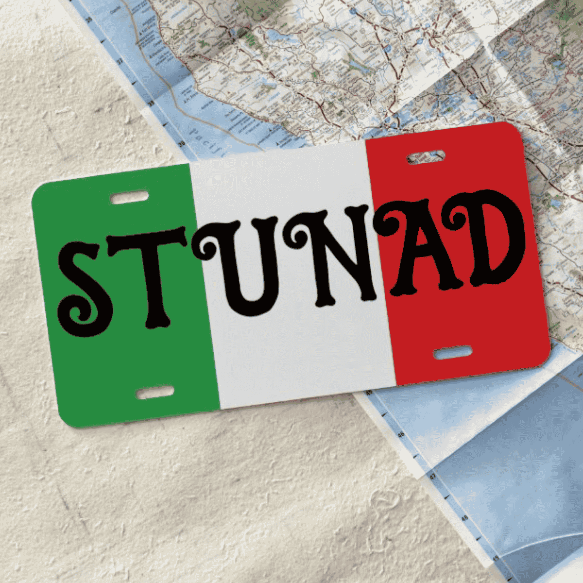 Stunad Funny Italian License Plate