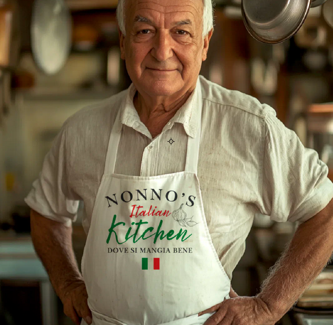 Nonno's Italian Kitchen Apron - Dove Si Mangia Bene