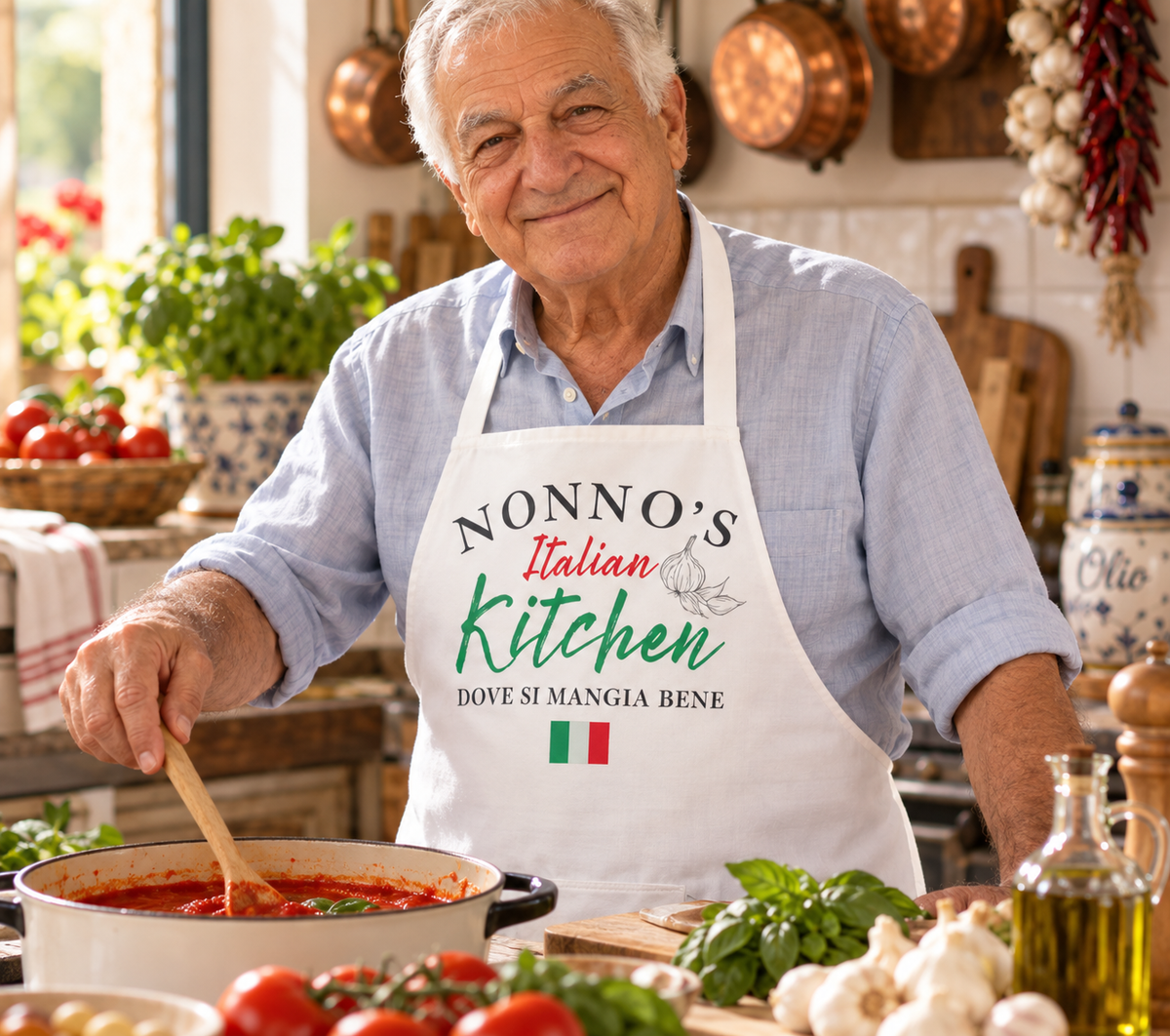 Nonno’s Italian Kitchen Apron – Italian Grandfather Cooking Gift