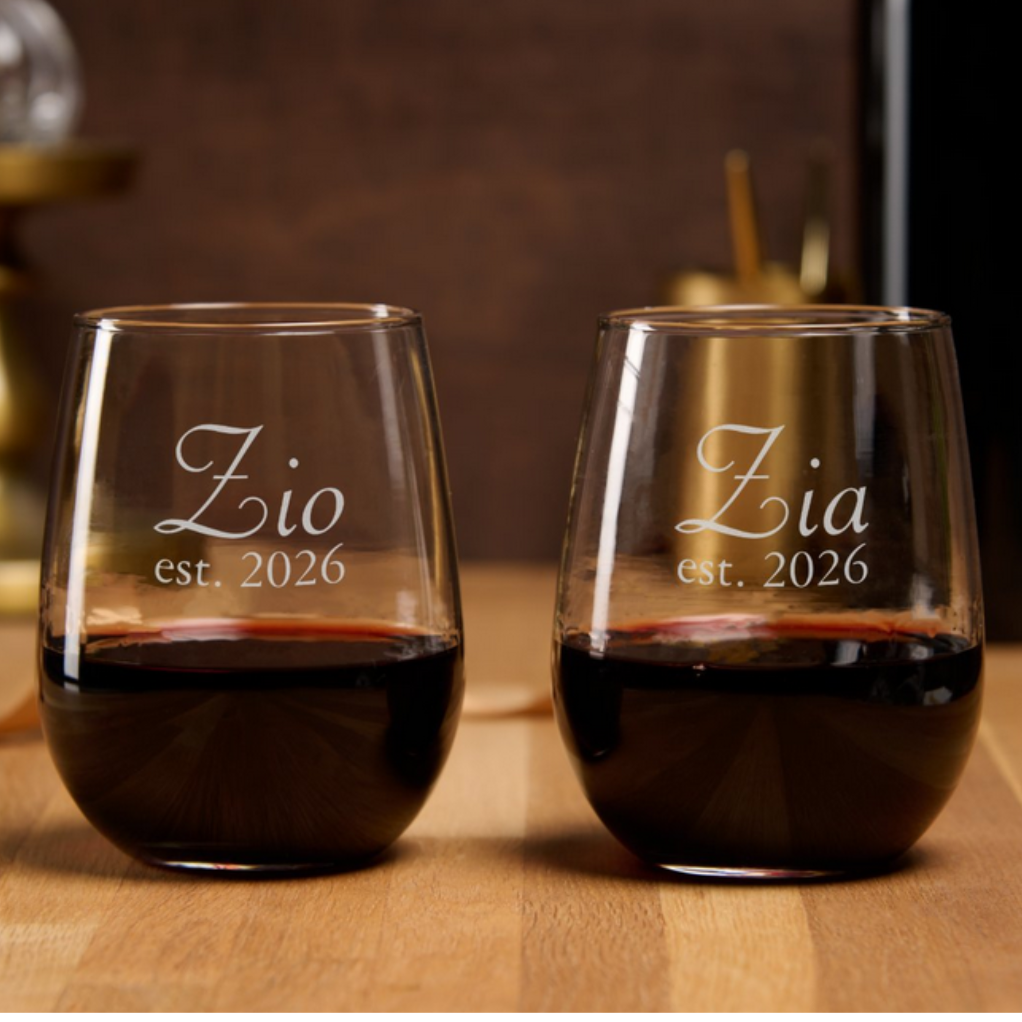 Zio and Zia custom est date for Italian celebrations table decor and anniversary gift.