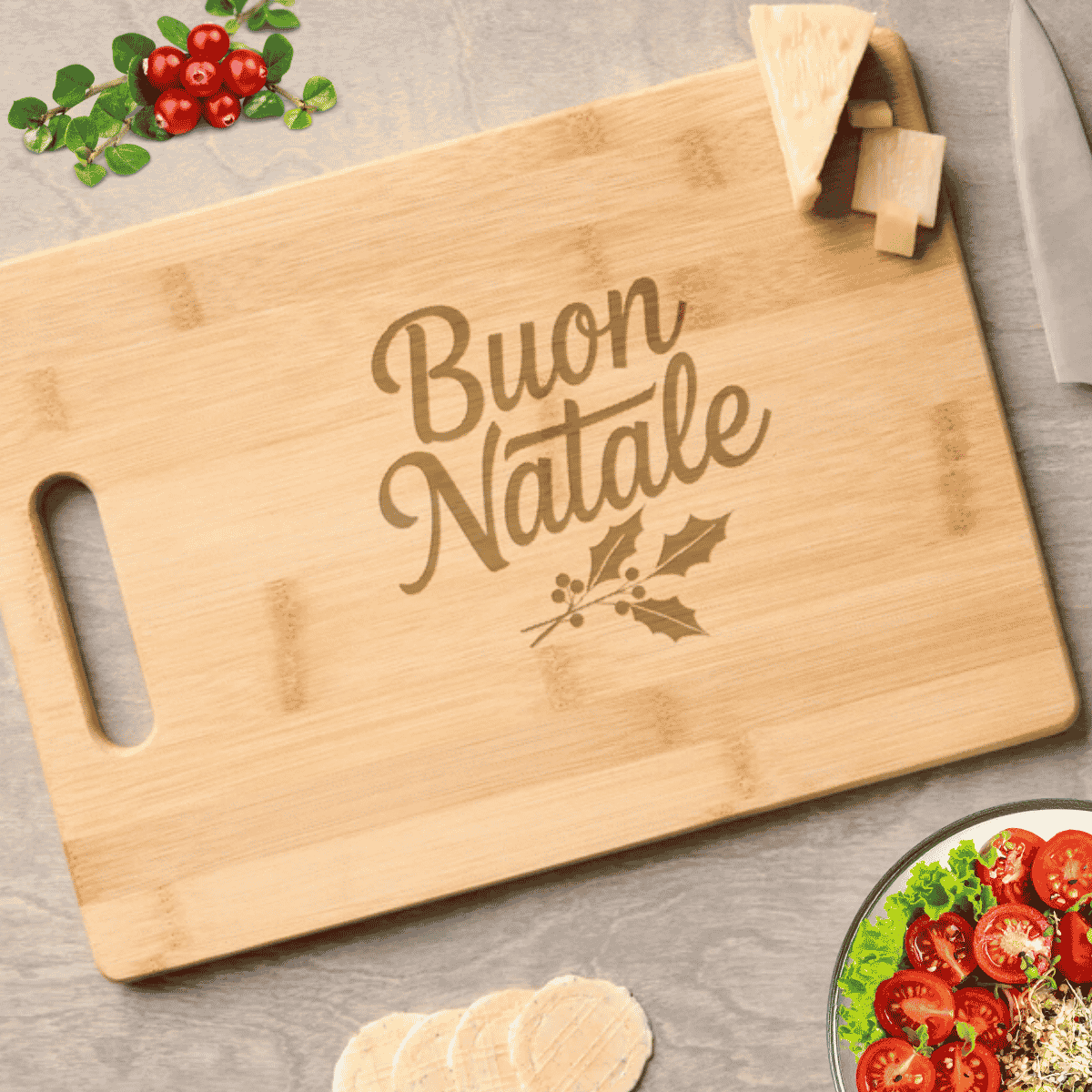 Buon Natale Etched Cutting Board
