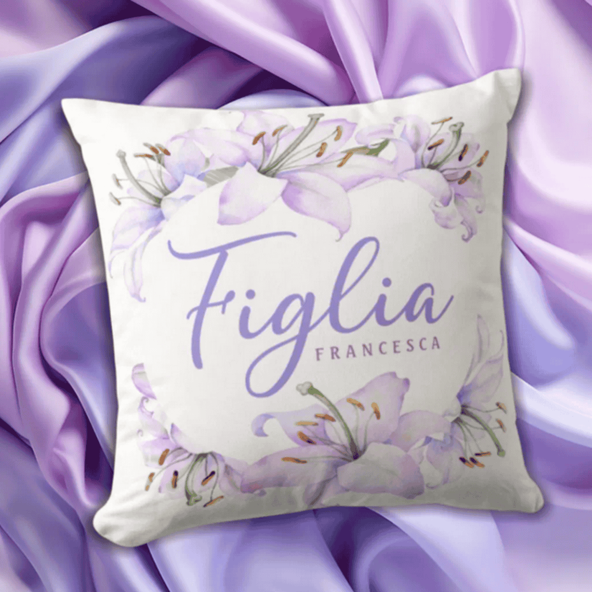 Figlia Personalized Italian Gift for Daughter Throw Pillow