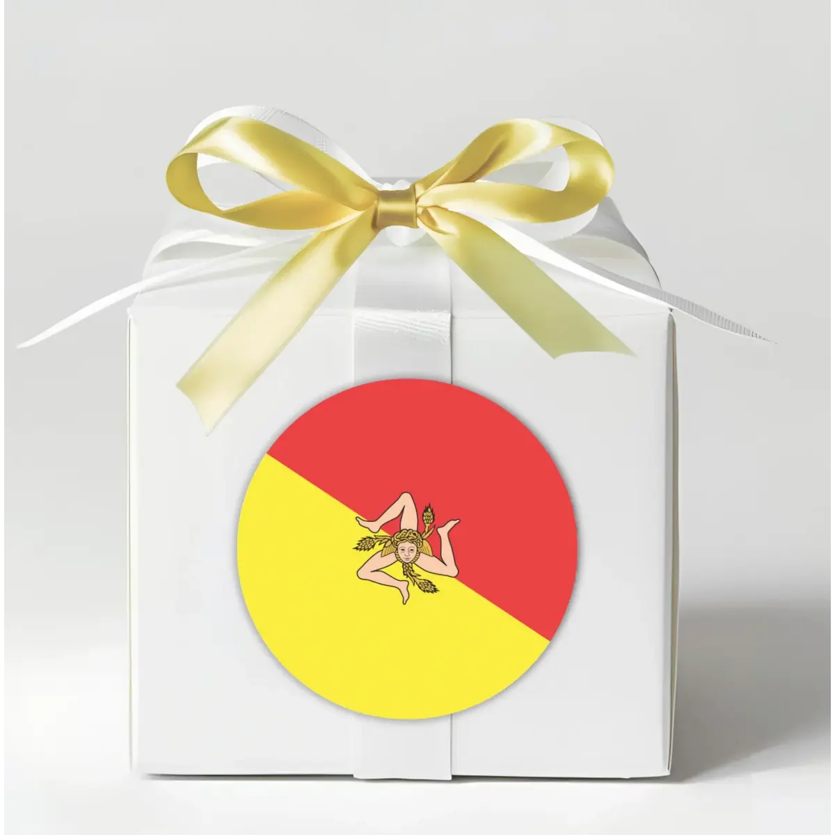 Flag of Sicily sticker with trinacria symbol for party favor or envelope seal, Sicilian heritage sticker, Italian wedding favor, Sicily party decoration, Sicilian pride seal, Italian event sticker, Sicily gift tag