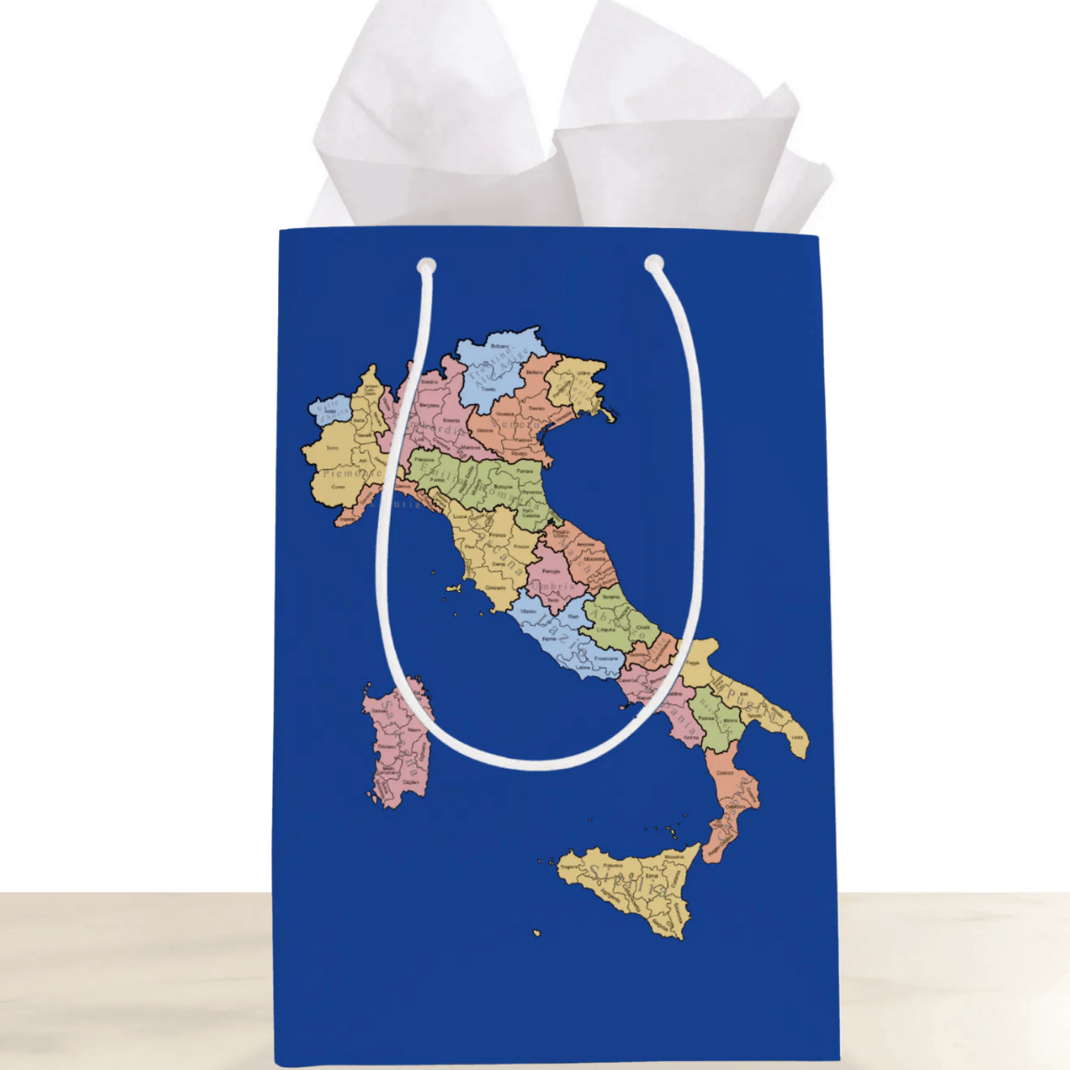 Italy Map Gift Bag – Colorful Regional Design