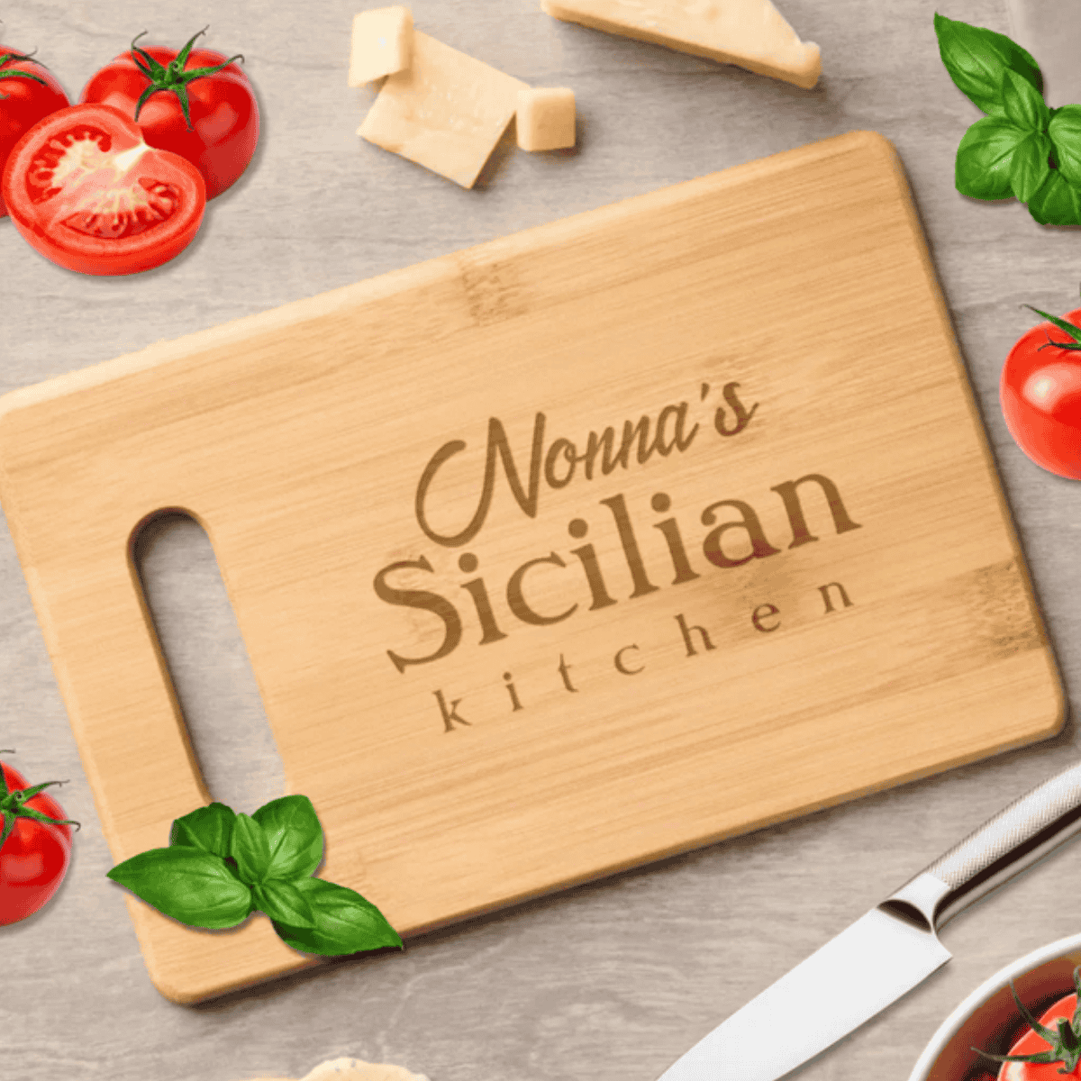 Nonna's Sicilian/Italian Cucina Custom Etched Cutting Board