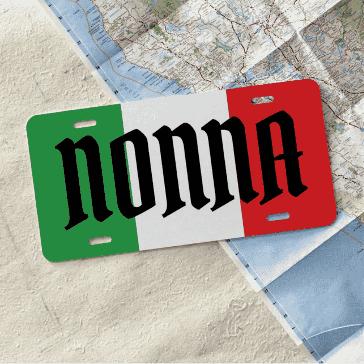 Nonna Italian Flag License Plate