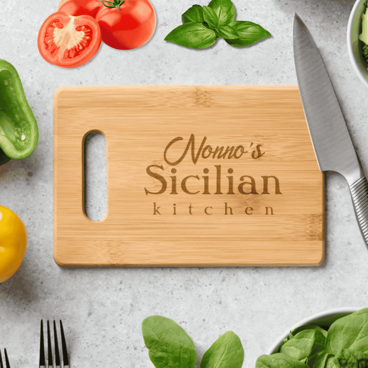 Nonno's Sicilian/Italian Cucina Custom Etched Cutting Board