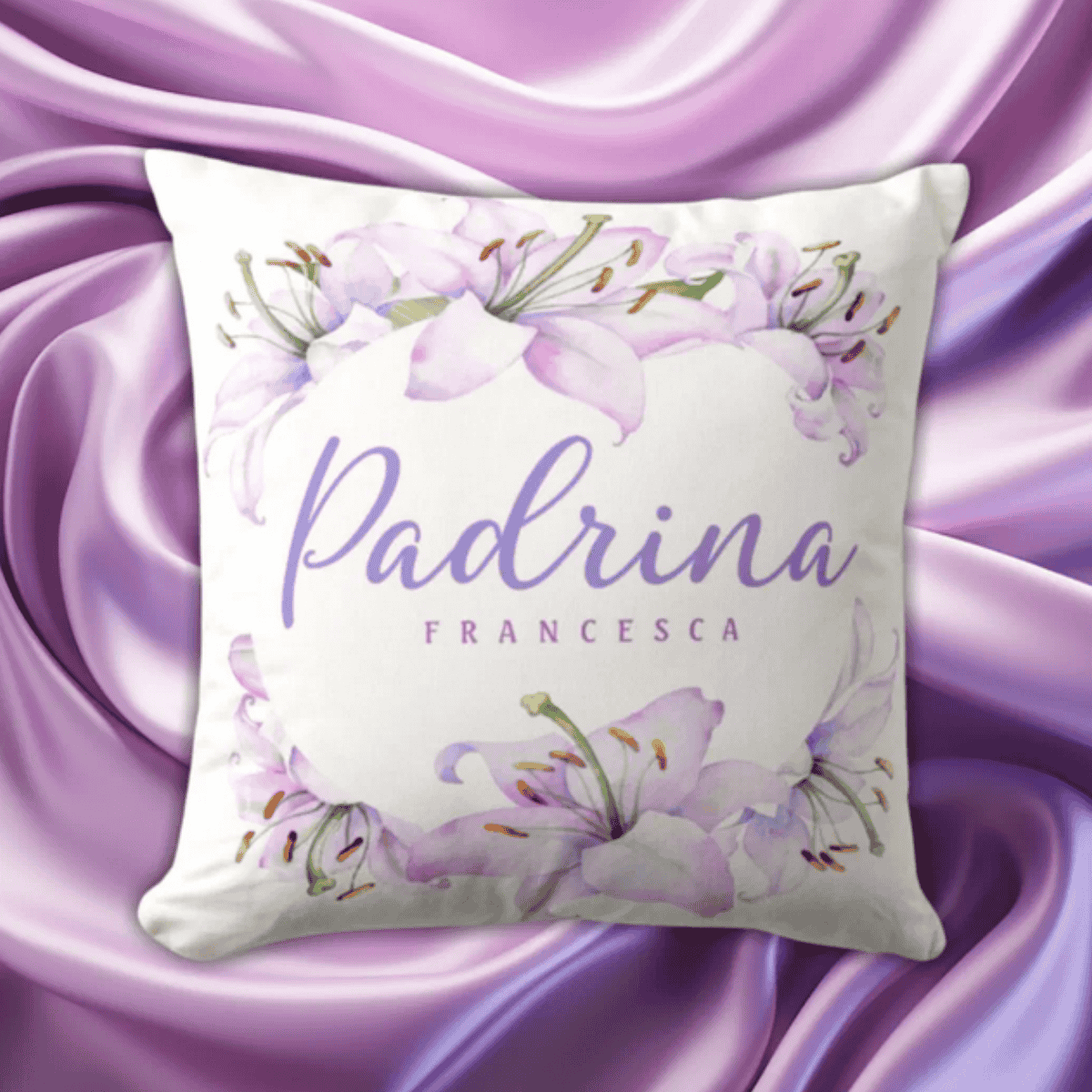 Padrina Lillies - Personalized Godmother Gift Throw Pillow