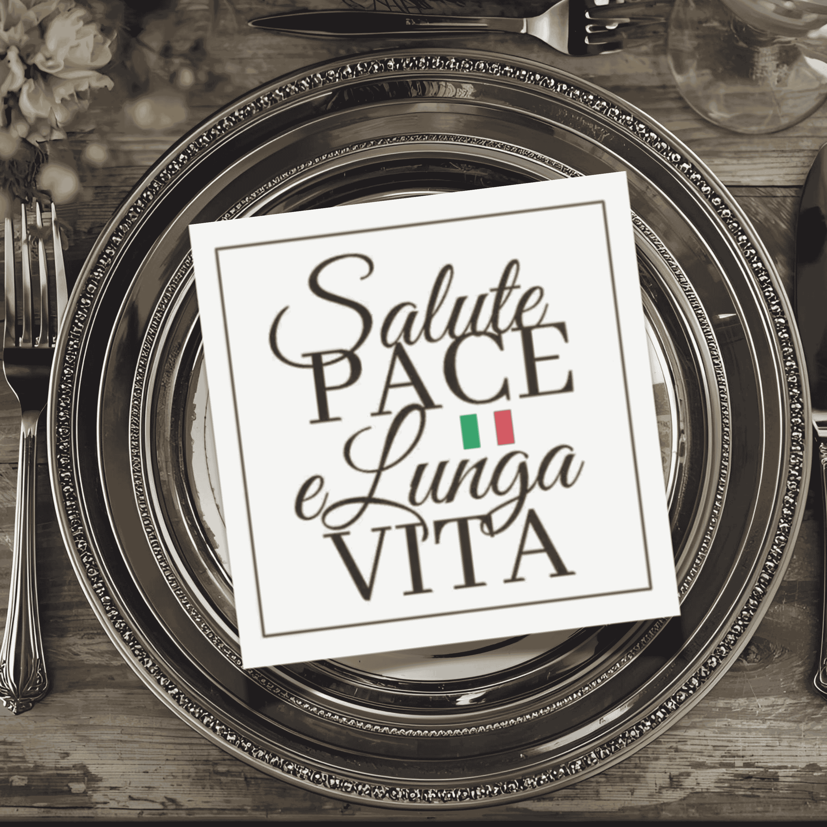 Salute, Pace e Lunga Vita | Italian Heritage Napkins