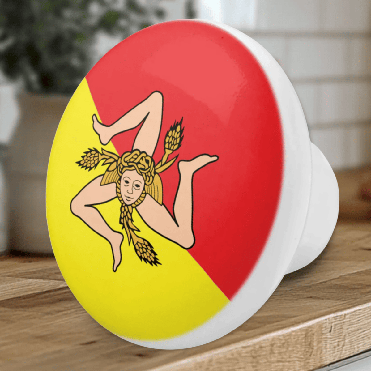 Sicilian Flag Ceramic Knob