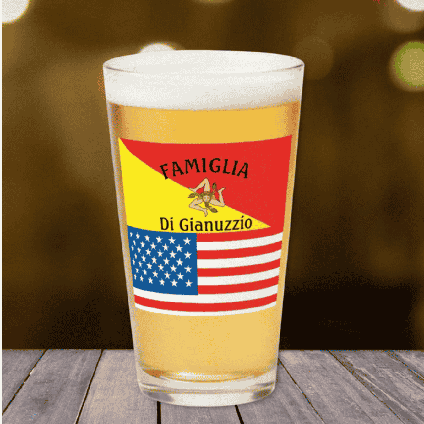 Sicilian American Famiglia Beer Glass