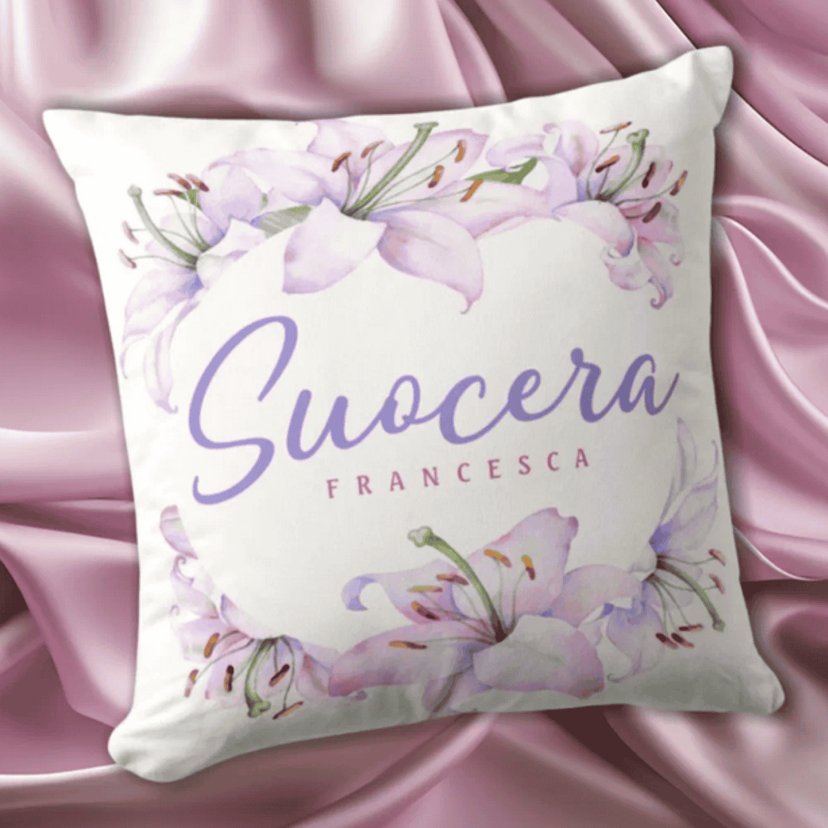 Suocera Lilies - Personalized Mother in Law Throw Pillow